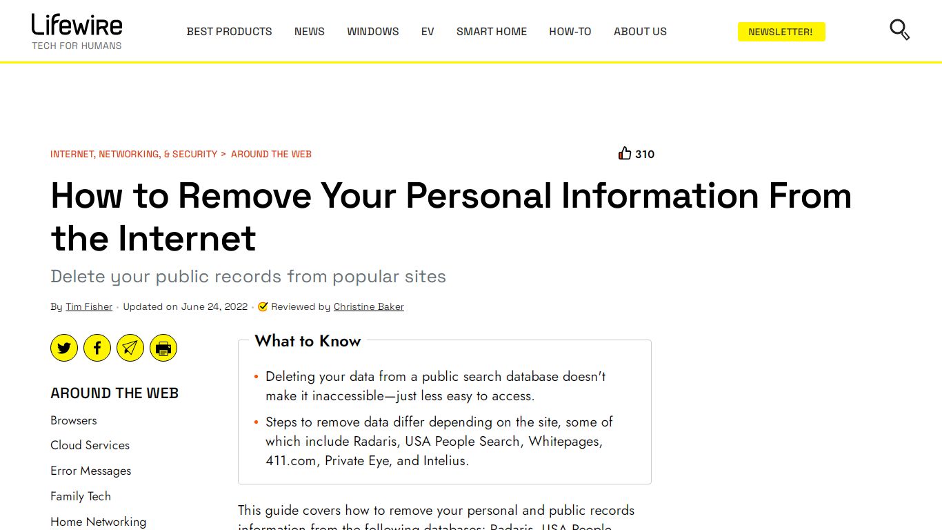 How to Remove Your Personal Information From the Internet - Lifewire